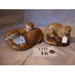 Two Audrey Carter pottery figures of otters est: £40-£60 (A2)