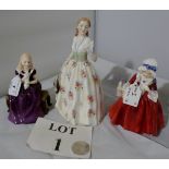 Three Doulton figurines 'Affection,