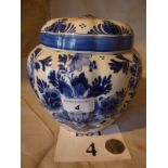 A blue and white Delft 'De Porcelegne Fles' est: £30-£50 (A2)