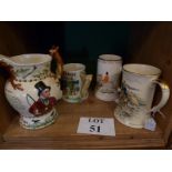 Four assorted musical jugs est: £40-£60 (B35)