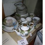 A Chinese hand painted dinner and coffee set (approx 52 pieces) est: £40-£60 (H)