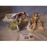 A Royal Dux figurine woman with shell and boy with basket est: £40-£60 (A2)