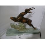 An Art Deco large figure of a deer est: £50-£80 (K2)