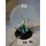 An Art Deco light with dancing girl and glass est: £30-£50 (A3)