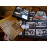 Two old photograph albums containing numerous photographs of the Far East and newspaper cuttings