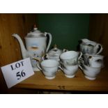 A Chinese coffee set (coffee pot lid a/f) est: £20-£40 (B10)