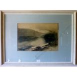 Janos LORANT (Hungarian 1938-) - A framed and glazed watercolour entitled 'Waterscape' signed lower