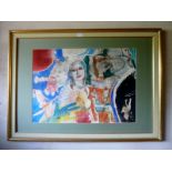 Gyula SUGAR (Hungarian 1924-1991) - A framed and glazed watercolour entitled 'Ariadne',