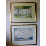 The Late Viscountess Darnley- A pair of framed and glazed watercolours entitled 'Loch Ness' and