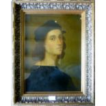 After Raffaello SANZIO, called RAPHAEL - A framed and glazed oil on canvas 'self portrait',