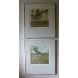 A pair of framed and glazed limited edition prints by R Greenwood entitled 'The Walk' and 'Bracken