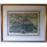 After Johannes KIP and Leonard KNYFF - A framed and glazed 18th century hand coloured engraving