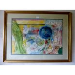 Sugar GYULA (Hungarian 1924-1991) - A  framed and glazed abstract watercolour signed lower right,