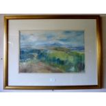 Alfred HACKNEY RWS (British 1926) - A framed and glazed watercolour landscape, signed lower right,