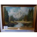 Keller - A framed oil on canvas alpine t