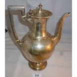 A Victorian silver engraved coffee pot L