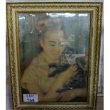 A framed and glazed print portrait of a