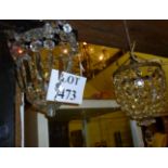 Two crystal drop light fittings est: £30