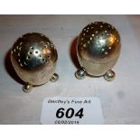 A pair of silver Mappin & Webb egg shape