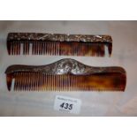 A silver mounted comb Birmingham 1906 an