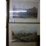 A pair of framed and glazed coloured eng