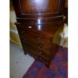 A 19c mahogany commode chest with lift u