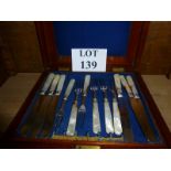 A set of six close plated knives and for