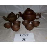Two vintage purple sand Yixing teapots a