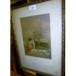 A small framed and glazed watercolour st