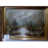 Keller - A framed oil on canvas river sc