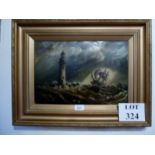 A 19c gold framed oil on canvas sailing