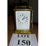 A brass carriage clock est: £30-£50 (G2)