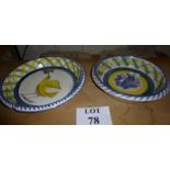 Two late 19c bowls possibly Delft (one a