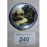 An enamelled and 925 stamped pill box wi