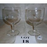 A pair of early 20c glasses with engrave