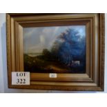 A 19c gold framed oil on canvas landscap