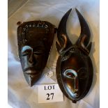 A Yaoure African carved tribal mask and another (2) est: £30-£50 (N Wall)