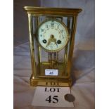 A French gilt metal and glass mantle clock (keys with auctioneer)   est: £80-£120 (G2)