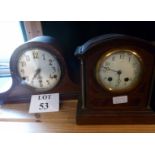 An Admiral's hat mantle clock and another  of architectural form (keys with auctioneer) (2) est: