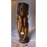 Willie Harris (Jamaica) - A stylised figural fertility wooden sculpture signed to base est: £50-£80