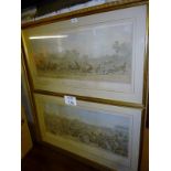 A pair of large plate engravings 'The Derby Day',