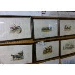 A set of six framed and glazed Ackermann & Co horse racing/carriage prints (one glass a/f) est: