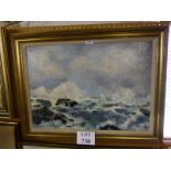 A framed oil on board study of rough sea signed M Moreschi lower left est: £60-£90