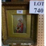 A small gilt framed and glazed oil study of a girl in an eastern dress (a/f) est: £50-£80