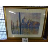 A framed and glazed Claude Monet print depicting a Venetian canal scene est: £20-£40