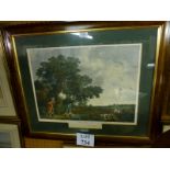 A framed and glazed 18c plate engraving 'Shooting' printed by Geo Stubbs est: £30-£50