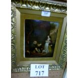 A gilt framed Dutch oil on copper study of a street seller est: £150-£250