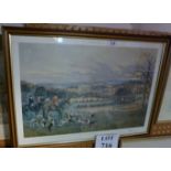 A framed and glazed limited edition print (110/250) 'The Ashford Valley Hunt' depicting 'The End of