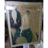 A framed and glazed Vogue print depicting a man and woman at a ball est: £50-£80