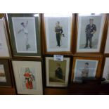 Six framed and glazed Spy prints to include 'Jacky',